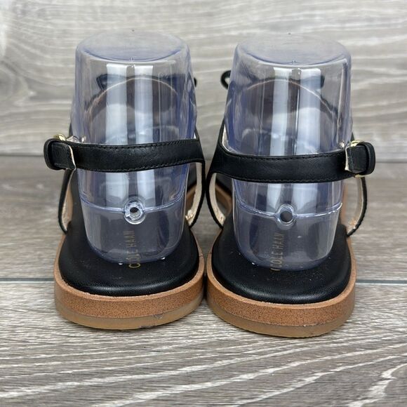 Cole Haan Findra Women’s S 8.5B Black Thong Gold Hardware Bow Slingback Sandals - Picture 4 of 12